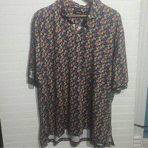 RLX Ralph Lauren Colorful Floral Men's Moisture Wicking Polo Shirt Size XXL